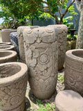 NEW Balinese Hand Crafted Tall Paras Pot - Bali Feature Pot - Carved Bali Pot