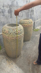 NEW Balinese Hand Crafted Paras Pot - Bali Feature Pot - Carved Bali Pot