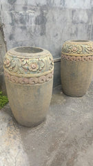 NEW Balinese Hand Crafted Paras Pot - Bali Feature Pot - Carved Bali Pot