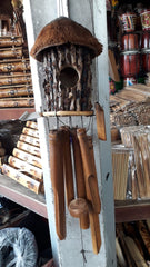 NEW Balinese Wood Stick Birdhouse / Bamboo Wind Chime