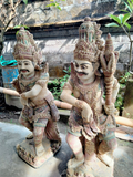Set 2 Balinese Hand Crafted Paras Statues - Brahma & Wisnu - GREAT Entry Pieces