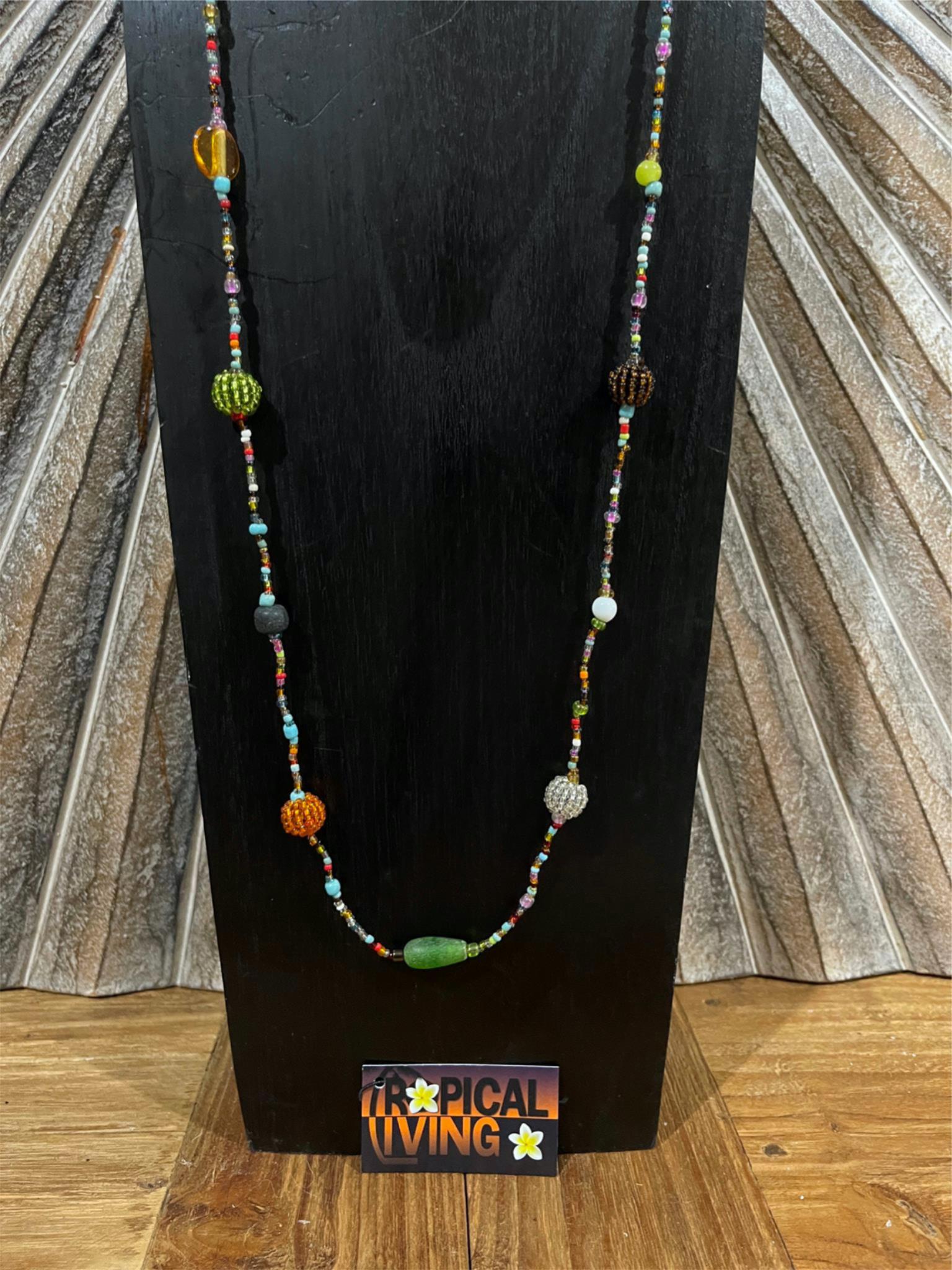 NEW Hand Crafted Balinese Bead Necklace - Long Bead necklace - Bali Jewellery