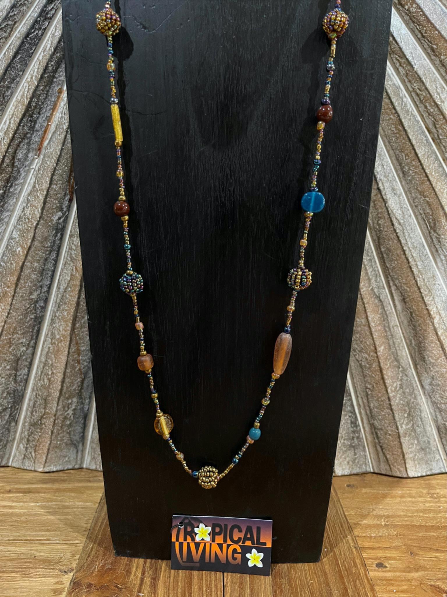 NEW Hand Crafted Balinese Bead Necklace - Long Bead necklace - Bali Jewellery