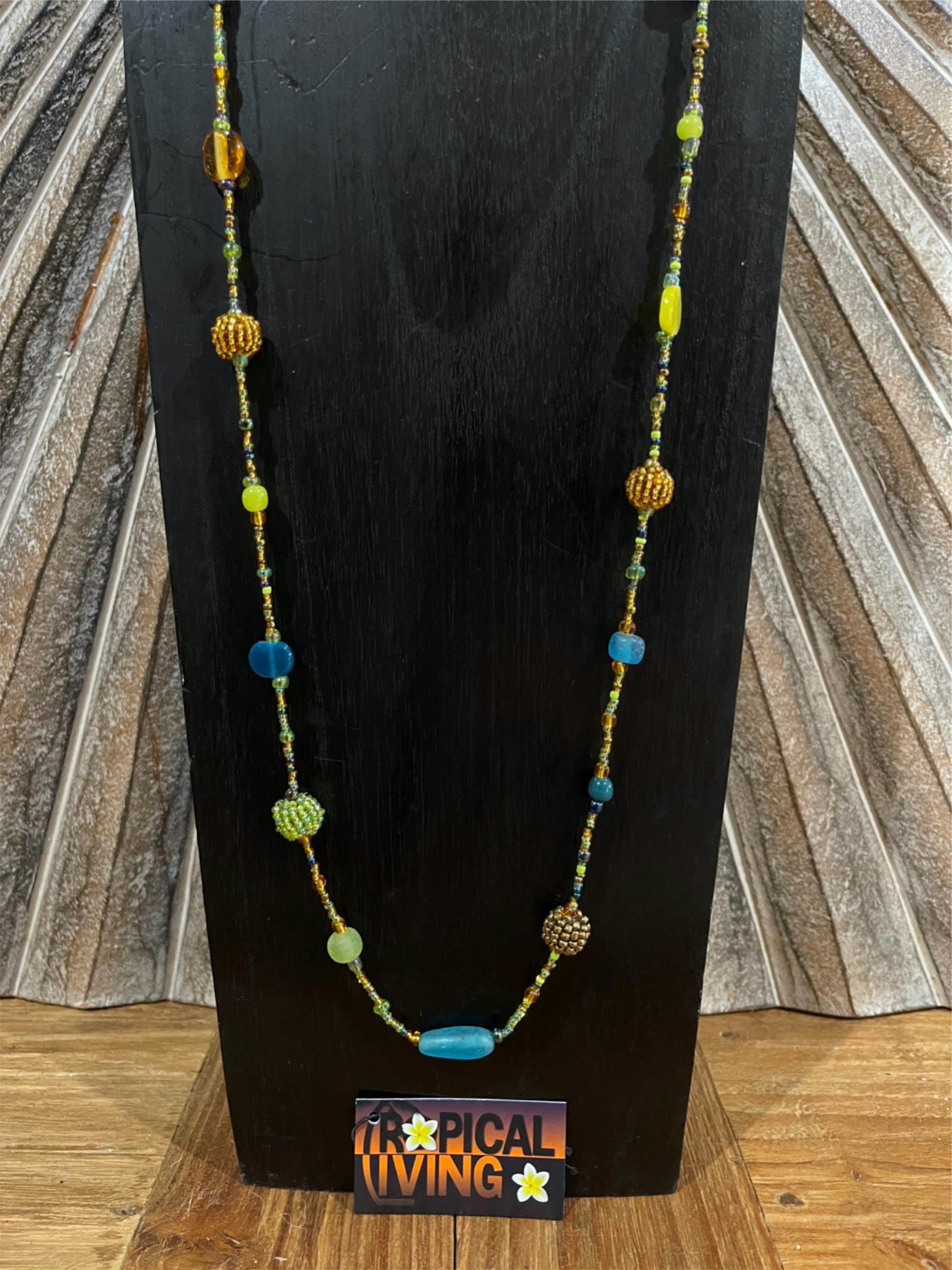 NEW Hand Crafted Balinese Bead Necklace - Long Bead necklace - Bali Jewellery