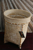 NEW Balinese Bamboo Hand Woven Open Basket with Ratan Trim - GREAT for Pot Plant
