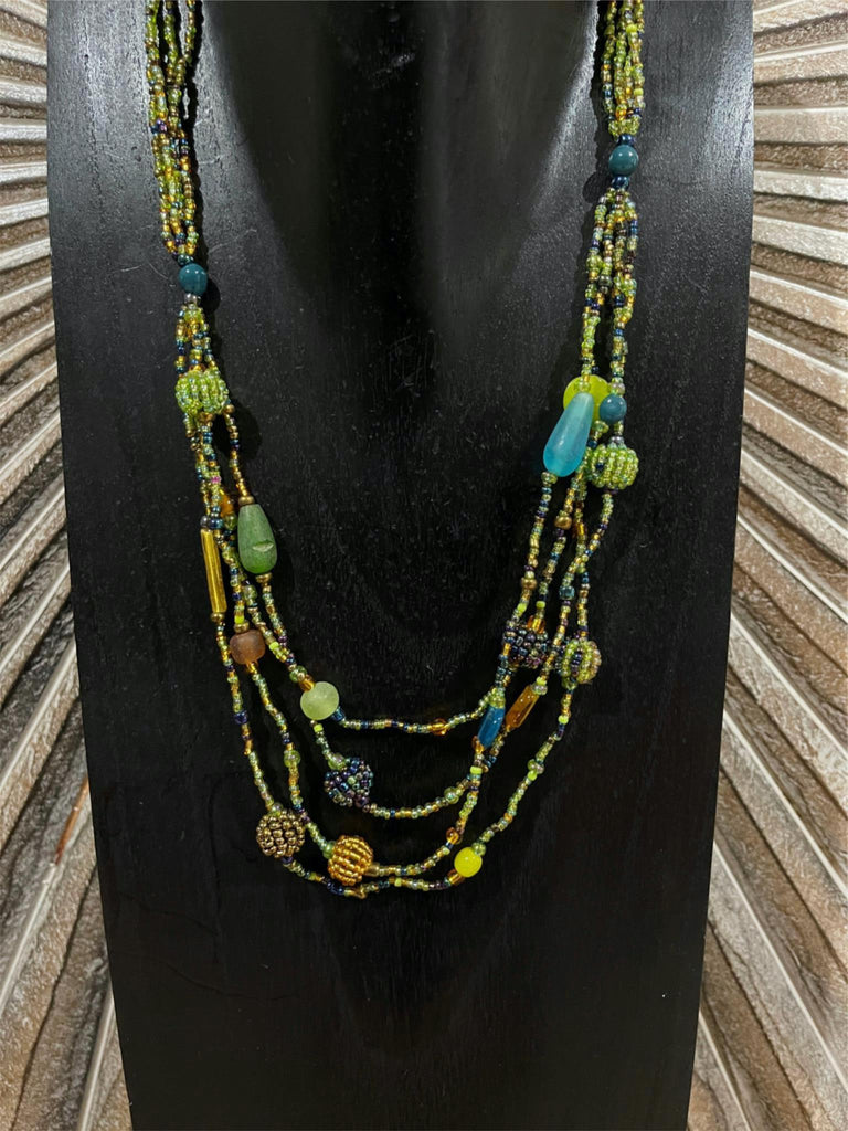 NEW Hand Crafted Balinese Multi Strand Bead Necklace Bali Jewellery Tropical Living QLD