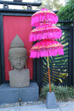 NEW Balinese Triple Ceremony Umbrella - Bali Umbrella - Balinese Garden Art