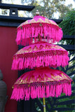NEW Balinese Triple Ceremony Umbrella - Bali Umbrella - Balinese Garden Art