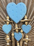 NEW Balinese Hand Crafted Wood Heart Hanger / Mobile - Love Heart Hanging Decor