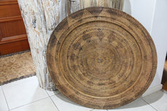 NEW Bali Woven Rattan Platter with Motif - Balinese Woven Rattan Wall Art 100cm