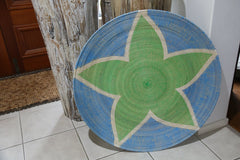 NEW Bali Woven Rattan Platter with Motif - Balinese Woven Rattan Wall Art 100cm