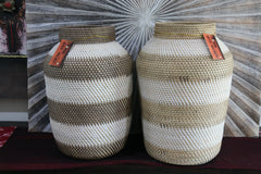 NEW Balinese Hand Woven Rattan Open Basket - Decor Vase M