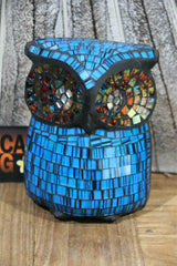 NEW Balinese Hand Crafted Mosaic Wooden Owl - Bali Mosiac Handicraft