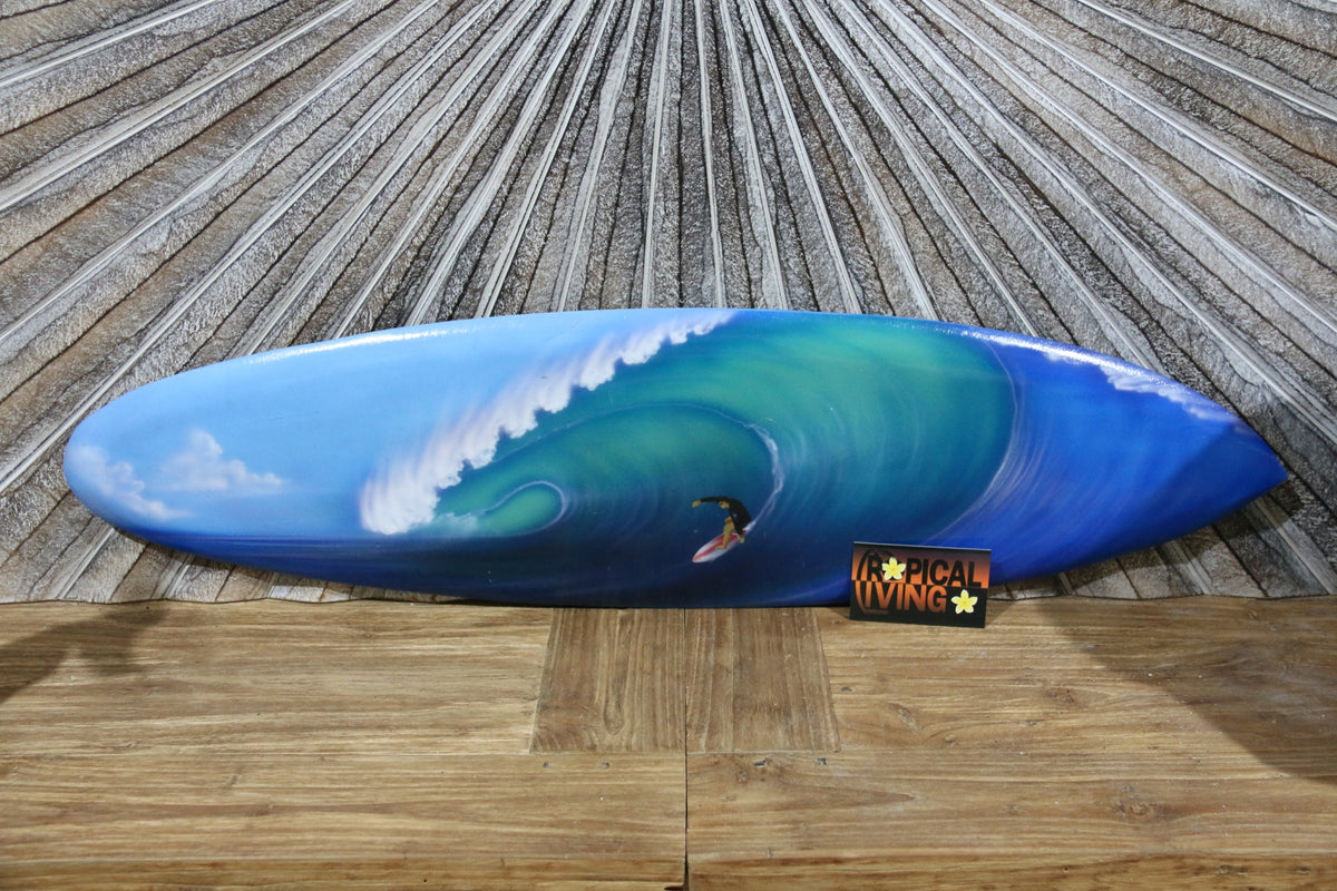 NEW Bali Handmade Air Brushed Surfboard Wall Decor 80cm - Bali Surfboard Art