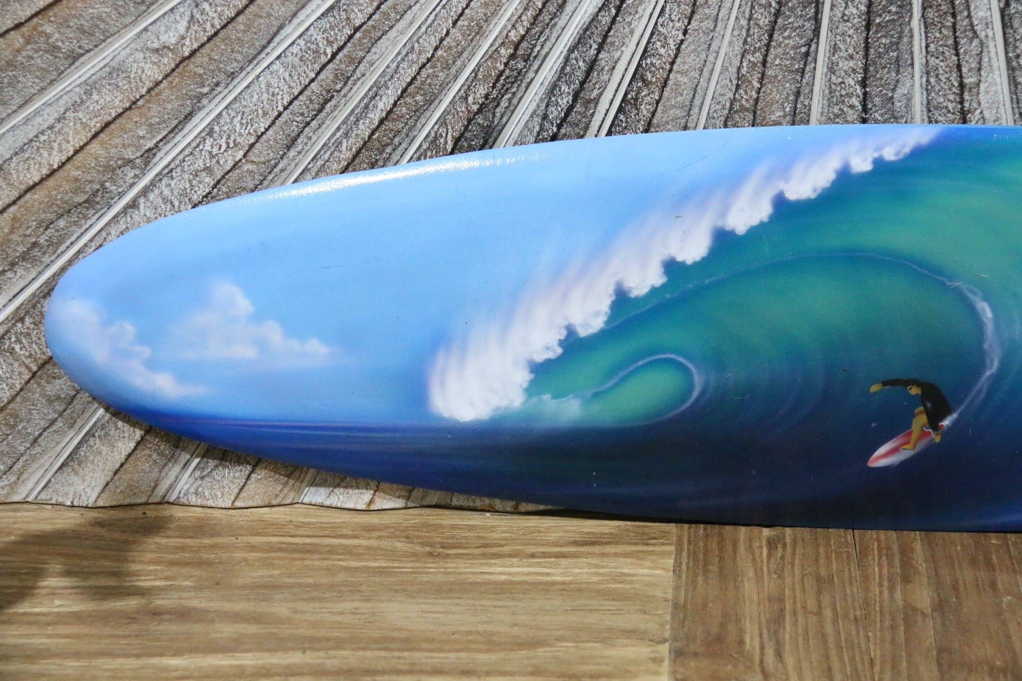 NEW Bali Handmade Air Brushed Surfboard Wall Decor 80cm - Bali Surfboard Art