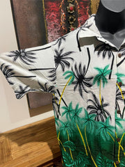Balinese Mens Tropical Print Shirt - Size M-L - Tropical Bali or Hawaiian Shirt