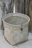 New Balinese Hand Woven with Rattan Trim Large Open Basket - Bali Basket