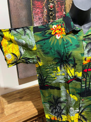 Balinese Mens Tropical Print Shirt - Size M-L - Tropical Bali or Hawaiian Shirt