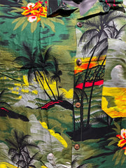Balinese Mens Tropical Print Shirt - Size M-L - Tropical Bali or Hawaiian Shirt