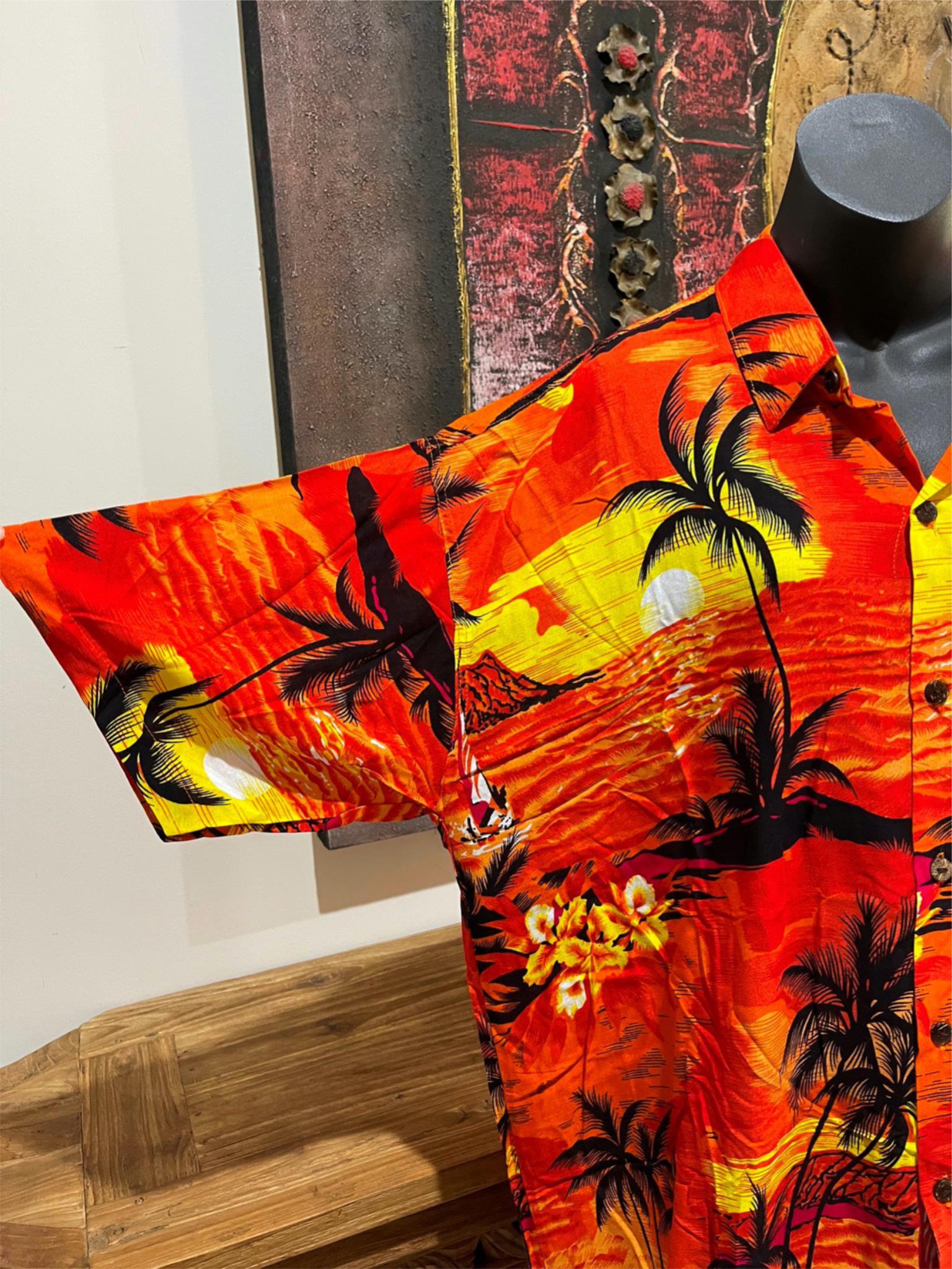 Balinese Mens Tropical Print Shirt - Size L-XL - Tropical Bali or Hawaiian Shirt