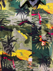 Balinese Mens Tropical Print Shirt - Size L-XL - Tropical Bali or Hawaiian Shirt