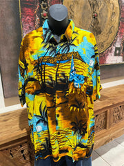 Balinese Mens Tropical Print Shirt - Size L-XL - Tropical Bali or Hawaiian Shirt