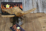 NEW Balinese Hand Carved & Crafted Suar Wood Turtle Sculpture - Bali Turtle Art