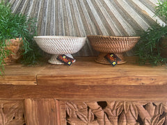 NEW Balinese Hand Woven Rattan Basket / Offerings Plate Style  -Bali Open Basket