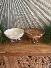 NEW Balinese Hand Woven Rattan Basket / Offerings Plate Style  -Bali Open Basket