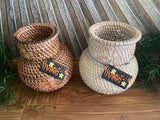 NEW Balinese Hand Woven Rattan Belly Shape Vase Style Basket  - Bali Open Basket