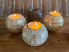 NEW Balinese T-Light  Candle Holder - MANY COLOURS - Bali Ball Candle Holder