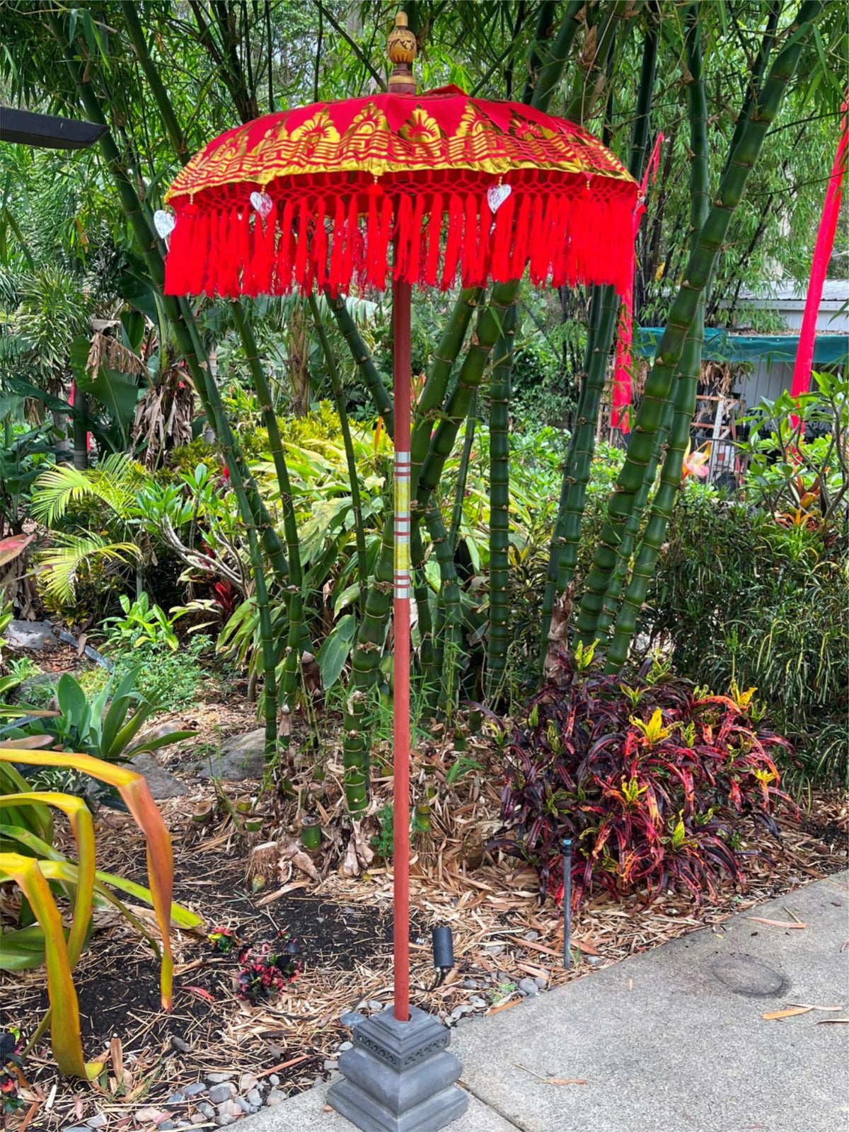 NEW Balinese Single Ceremony Umbrella - Bali Umbrella - Balinese Garden Art