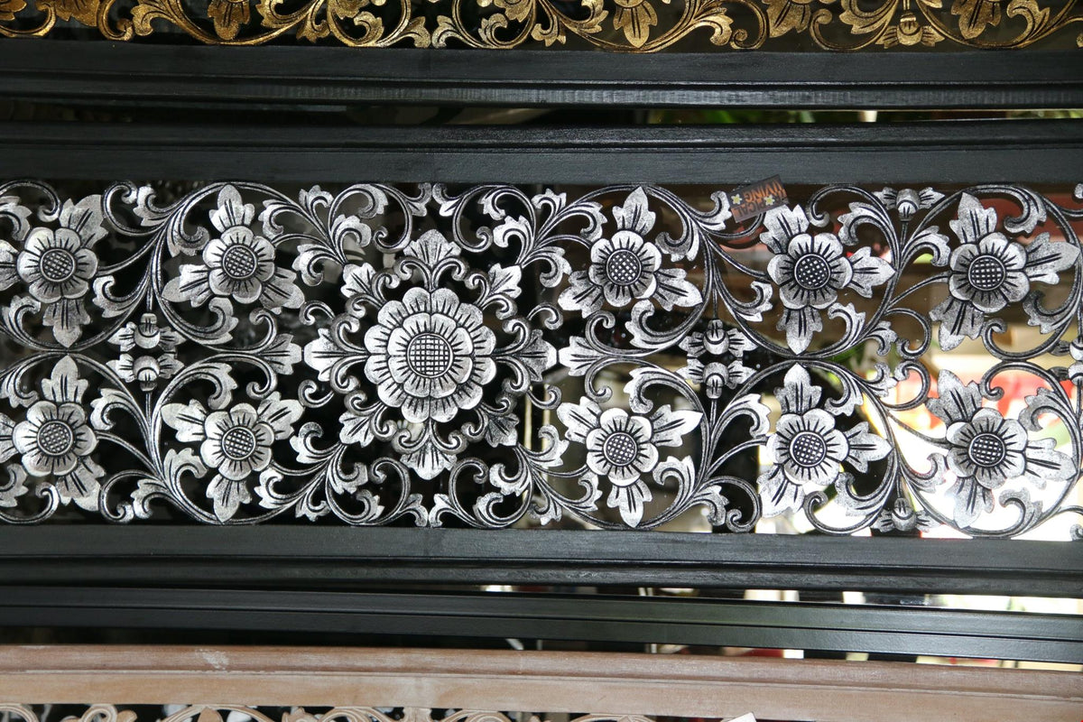 NEW Balinese Carved MDF/WOOD Framed Mandala Wall Panel 180 x 50cm Bali Panel