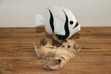 NEW Balinese Hand Carved Wooden Fish on Natural Wood Sculpture