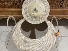 NEW Balinese Hand Woven Large Rattan Basket with Lid - Large Balinese Basket