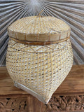 NEW Balinese Hand Woven Bamboo Ginger Jar Style Basket with Lid - Bali Basket