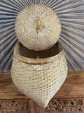 NEW Balinese Hand Woven Bamboo Ginger Jar Style Basket with Lid - Bali Basket