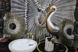 NEW Balinese Hand Carved & Crafted Pelican Sculpture AMAZING - Bali Bird Art