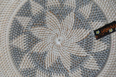 NEW Bali Woven Rattan Platter with Motif - Balinese Woven Rattan Wall Art 40cm