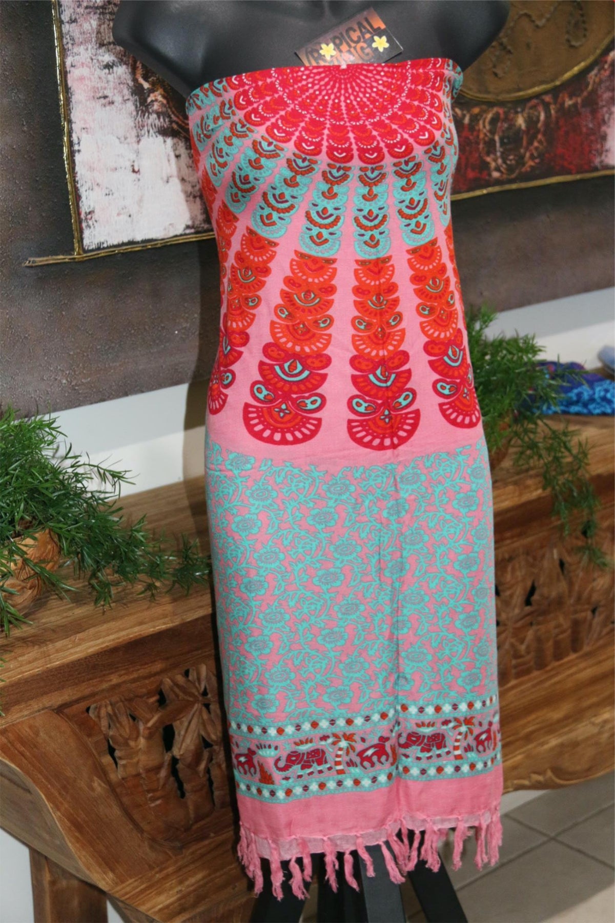 Bali Beach Sarong - Tropical Mandala Style Sarong - Bikini Cover Up - 2 Colours