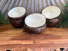 Balinese Hand Crafted Coconut Bowl w/Capiz Shell - Bali Acai Bowl