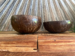 Balinese Hand Crafted Coconut Bowl w/Capiz Shell - Bali Acai Bowl