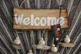 NEW Balinese Timber WELCOME Sign w/5 Turtles/Pebbles/Driftwood