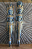 NEW Balinese Hindu Rama & Shinta Wood Carved Wall Sculptures - BALI Wall Art 1m