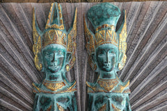 NEW Balinese Hindu Rama & Shinta Wood Carved Wall Sculptures - BALI Wall Art 1m