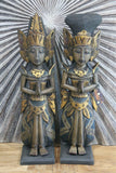 NEW Balinese Hand Carved Wooden Rama & Shinta Sculptures - Set of 2 50cm tall