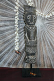 NEW Indonesian Hand Carved Primitive Wooden Sculpture on Stand - TIMOR ART