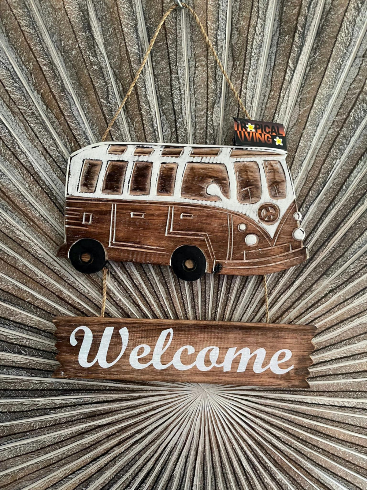 NEW Balinese Timber VW Combi WELCOME Sign - Bali Welcome Sign