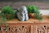 Balinese Happy Monk Statue - Cast Concrete Bali Monk Statue - Bali Garden Statue