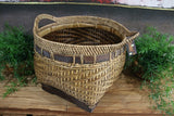 New Balinese Hand Woven Bamboo w/Rattan Trim Open Basket - Bali Basket